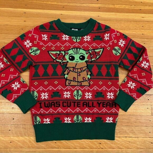 Star Wars Baby Yoda Christmas/Holiday Crewneck Sweater - Picture 1 of 4